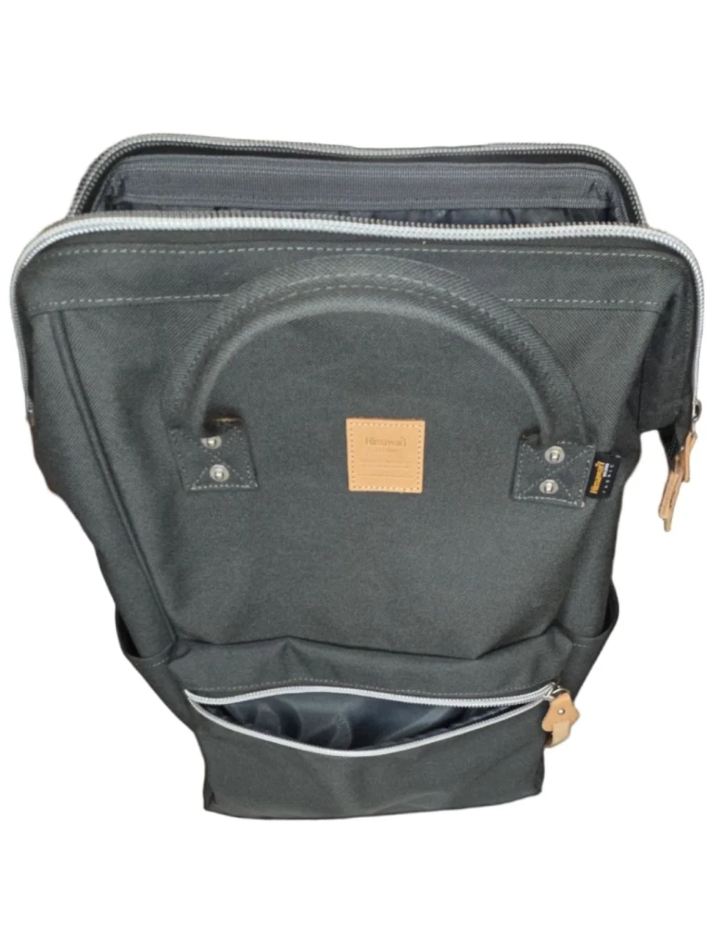 Himawari Gray Laptop Backpack Wide Opening Travel Diaper Bag School Bag